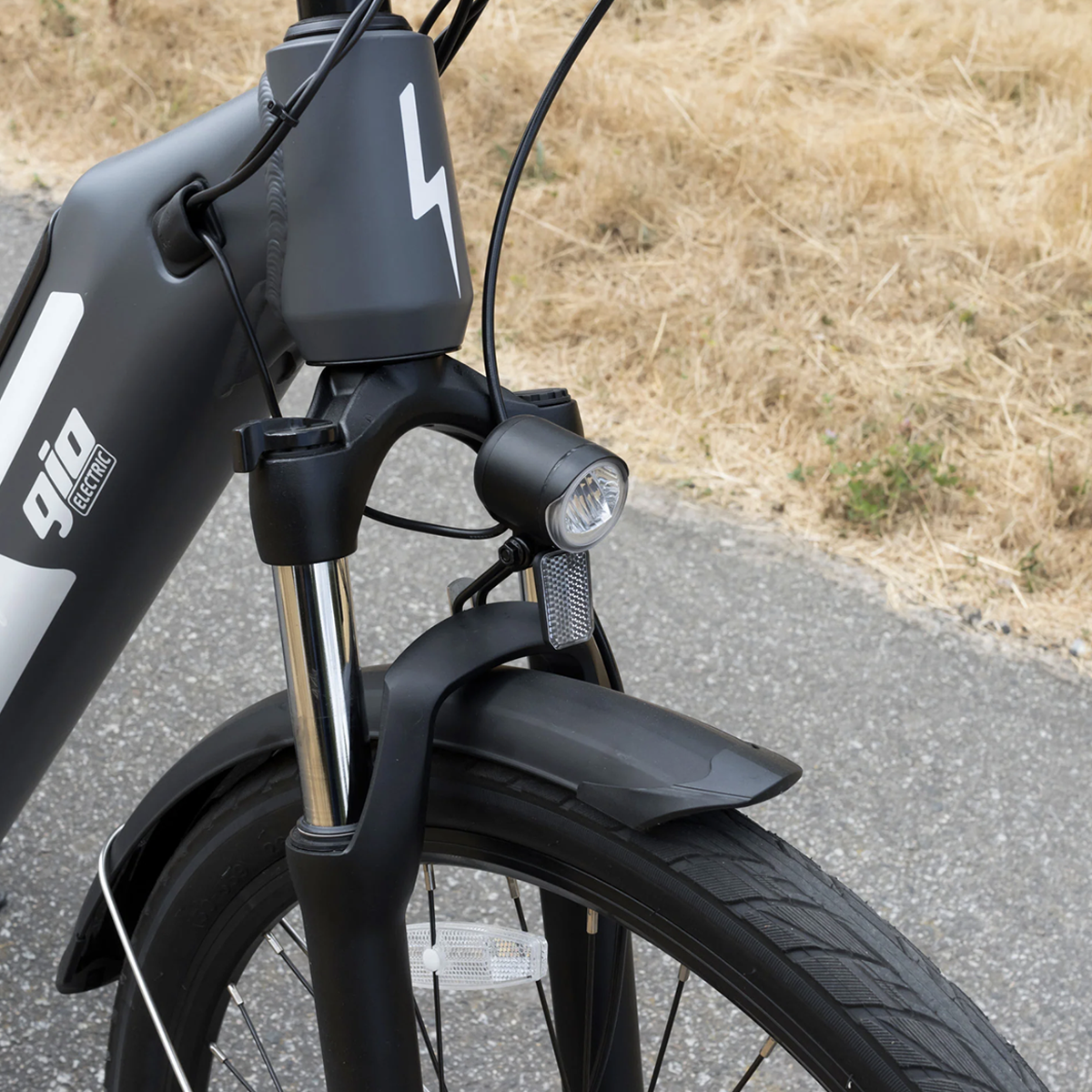 GIO STORM Electric Bike · Integrated Samsung Battery · Space Gray