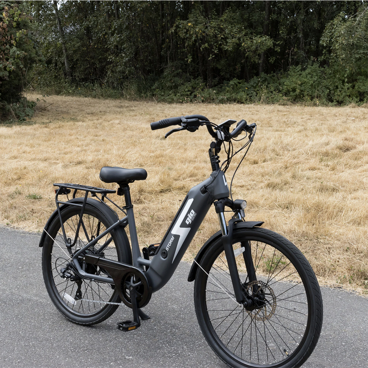 GIO STORM Electric Bike · Integrated Samsung Battery · Space Gray