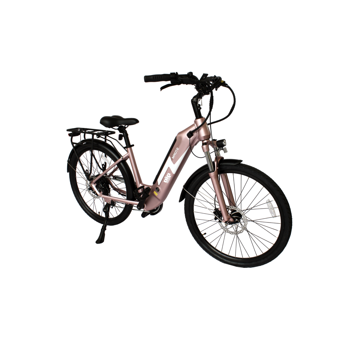 GIO STORM Electric Bike · Integrated Samsung Battery · Rose Gold