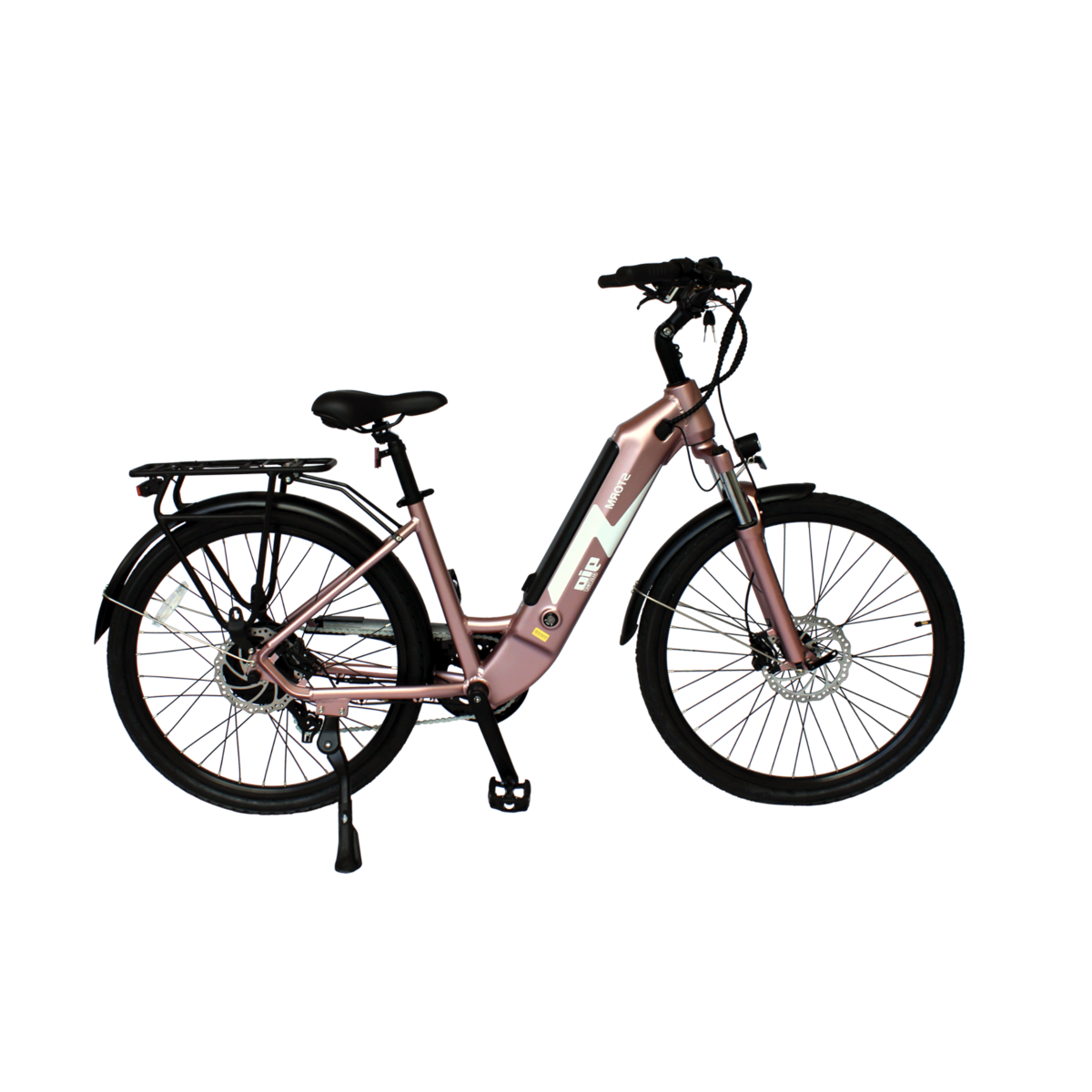 GIO STORM Electric Bike · Integrated Samsung Battery · Rose Gold