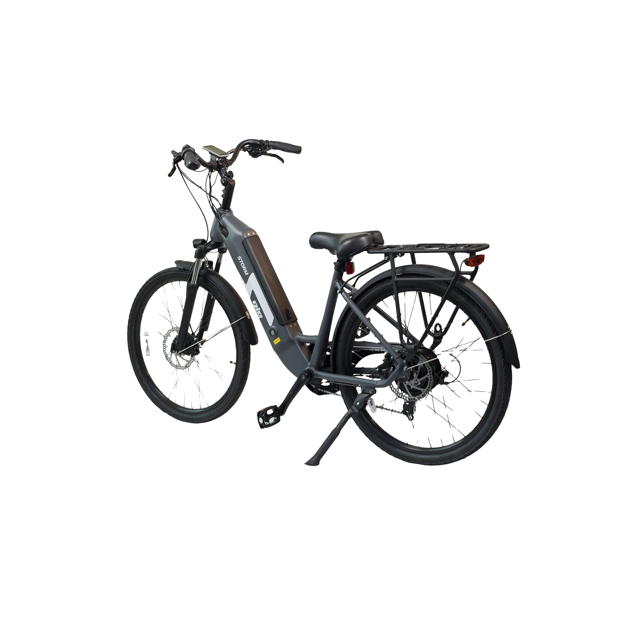 GIO STORM Electric Bike · Integrated Samsung Battery · Space Gray