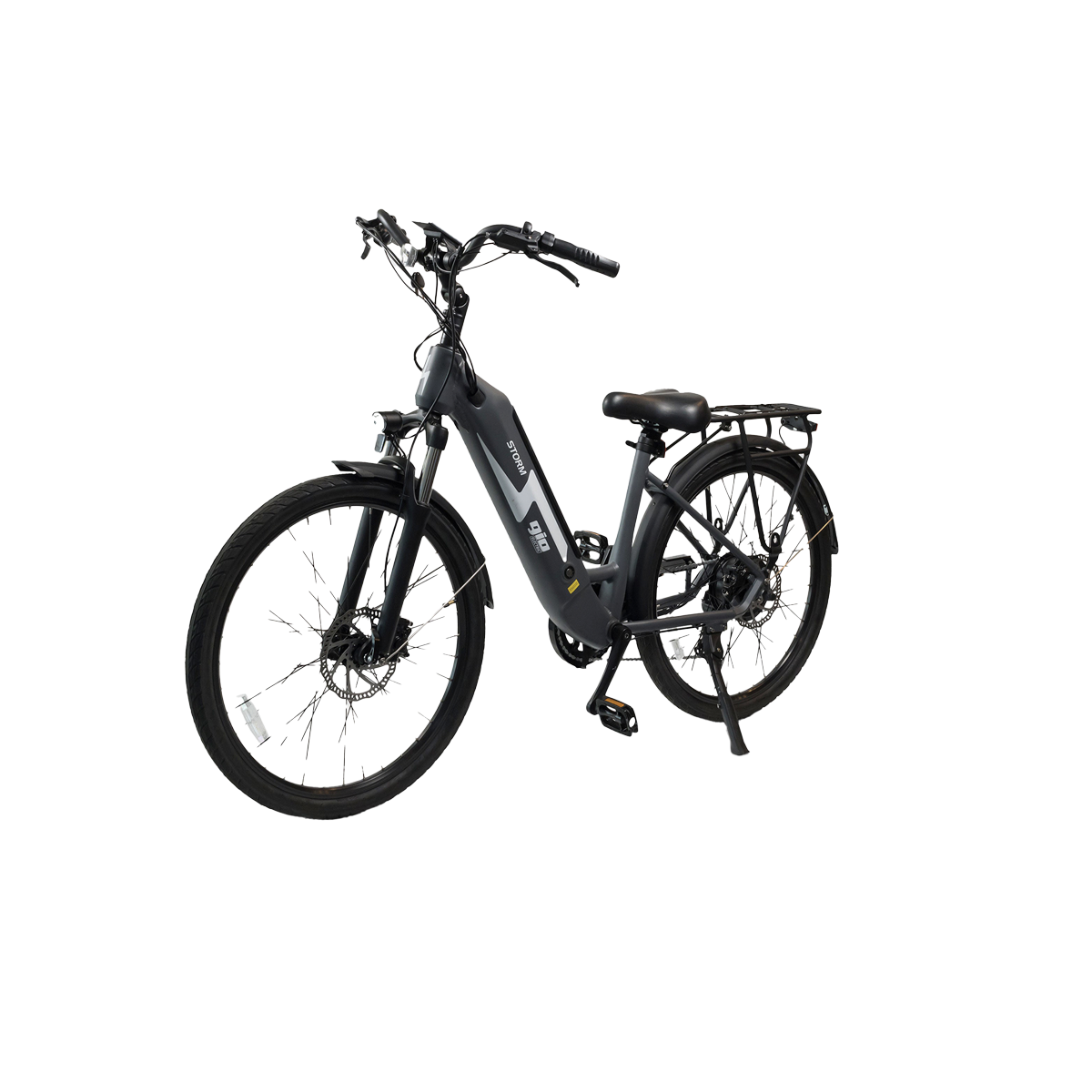 GIO STORM Electric Bike · Integrated Samsung Battery · Space Gray