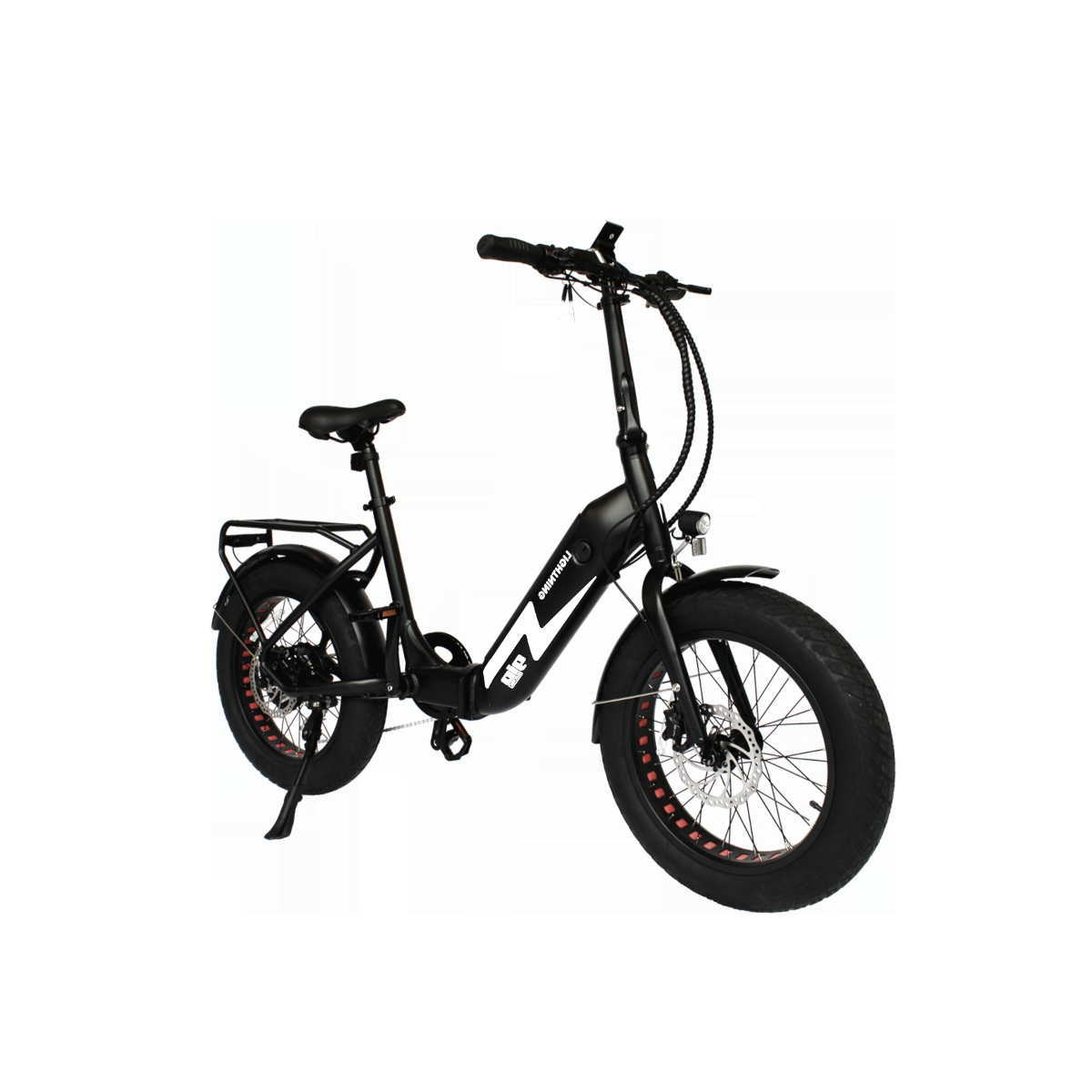 GIO LIGHTNING Folding Electric Bike · Fat Tires · Matte Black