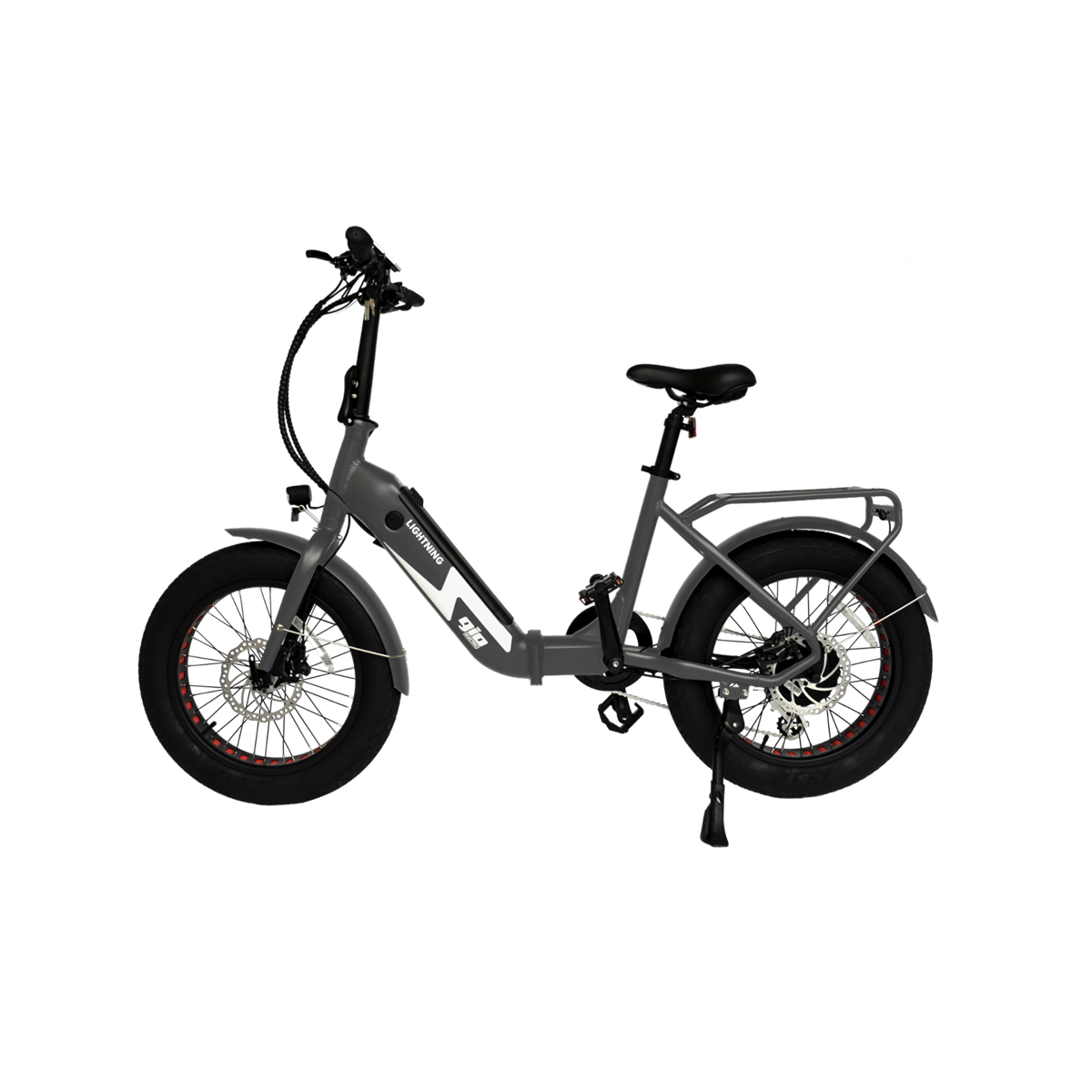 GIO LIGHTNING Folding Electric Bike · Fat Tires · Matte Black