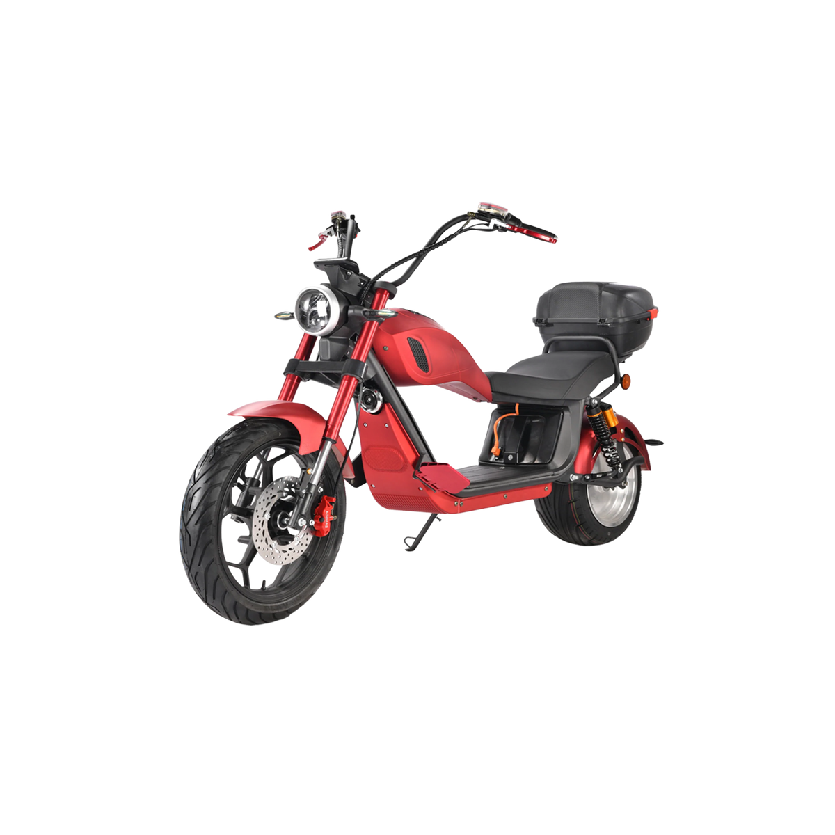 SoverSky M10 Electric Motor Chopper Scooter · Top Speed 45mph · Fat Tire · Red