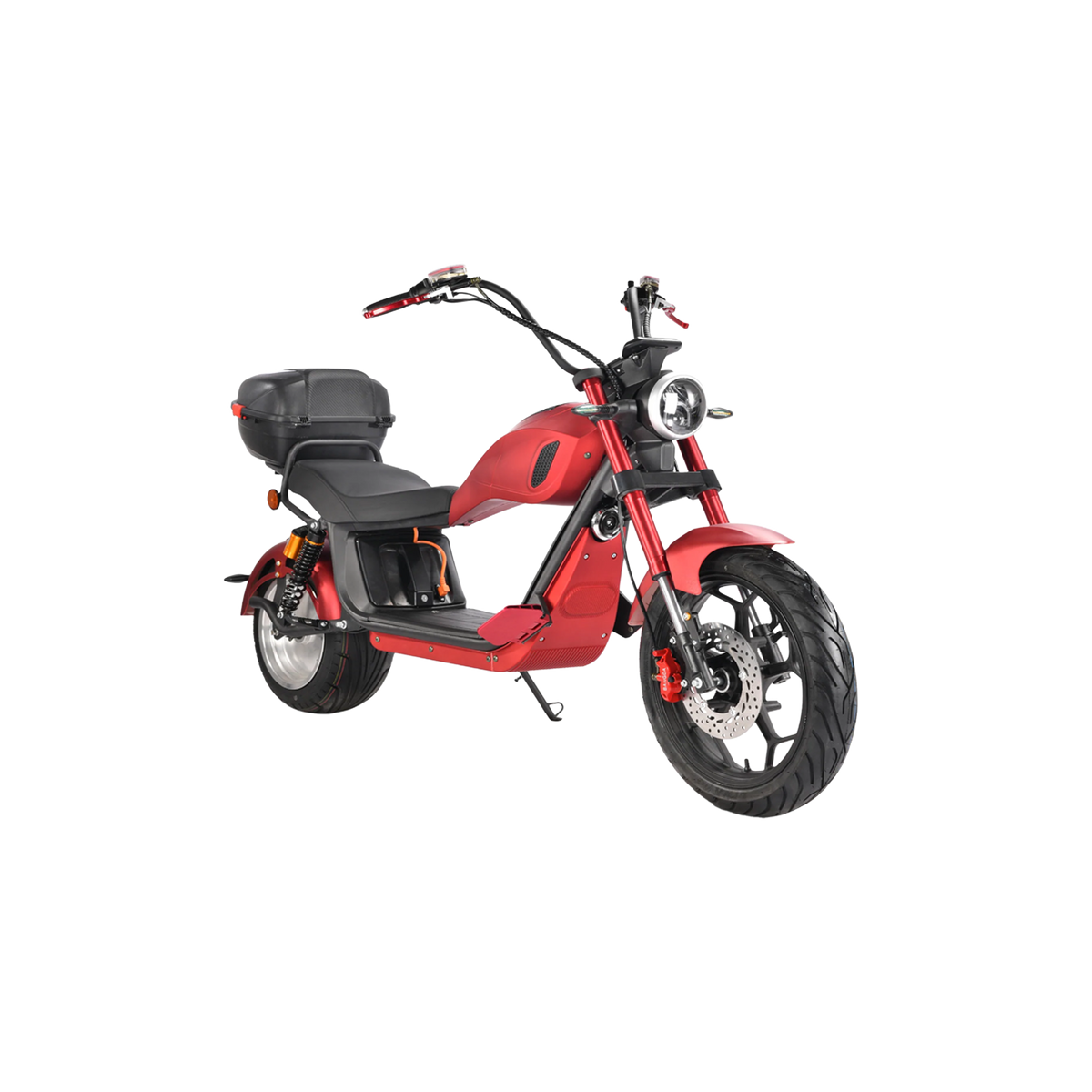 SoverSky M10 Electric Motor Chopper Scooter · Top Speed 45mph · Fat Tire · Red