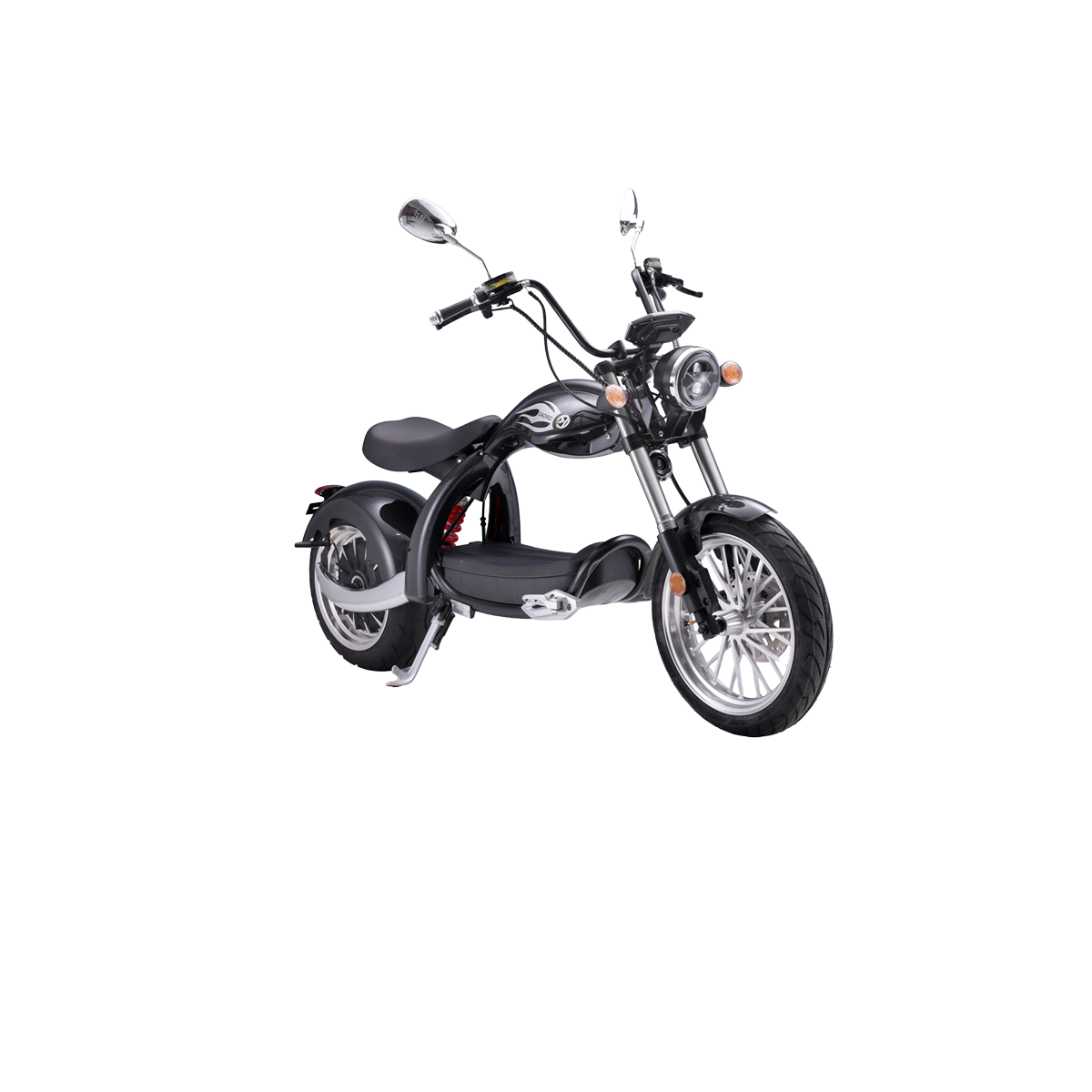 SoverSky M5 Electric Motor Chopper Scooter · Top Speed 35mph · Fat Tire · Black