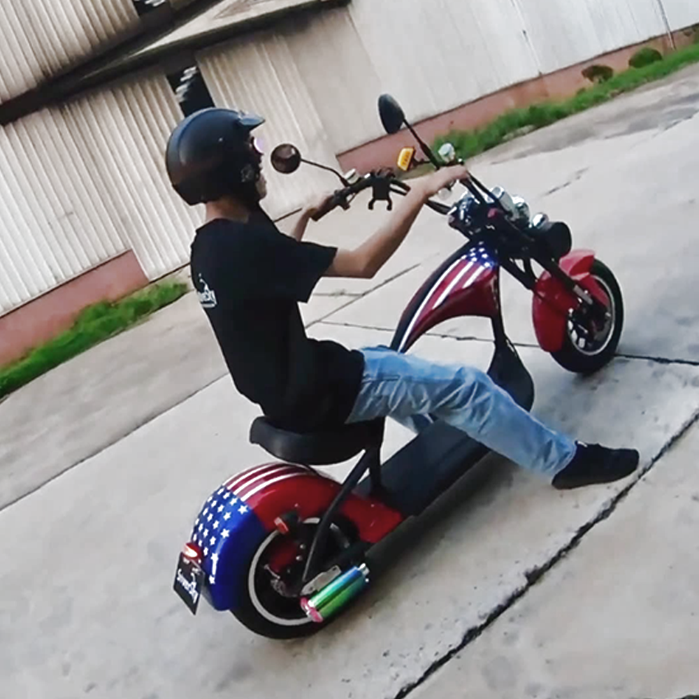 SoverSky M3 Electric Motor Chopper Scooter · Top Speed 35mph · Fat Tire · Black