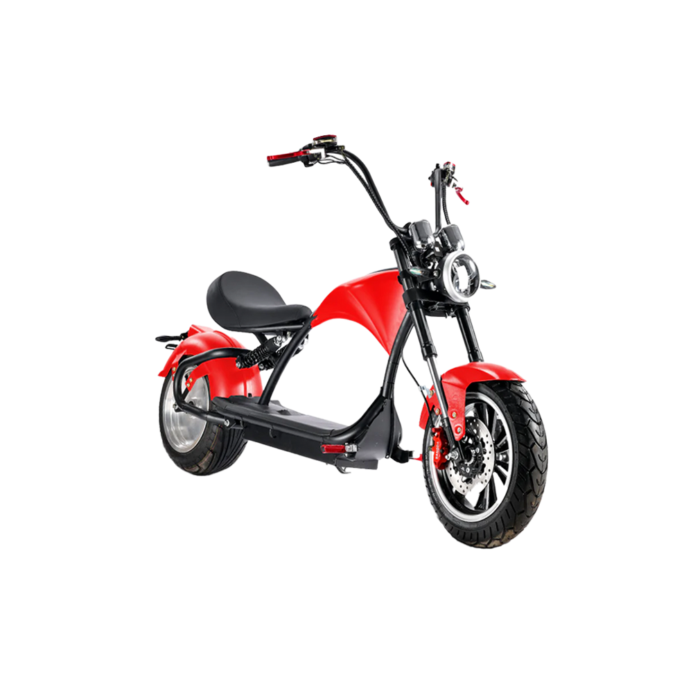 SoverSky M3 Electric Motor Chopper Scooter · Top Speed 35mph · Fat Tire · Red