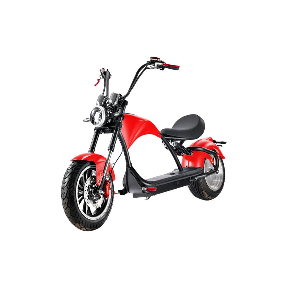 SoverSky M3 Electric Motor Chopper Scooter · Top Speed 35mph · Fat Tire · Red