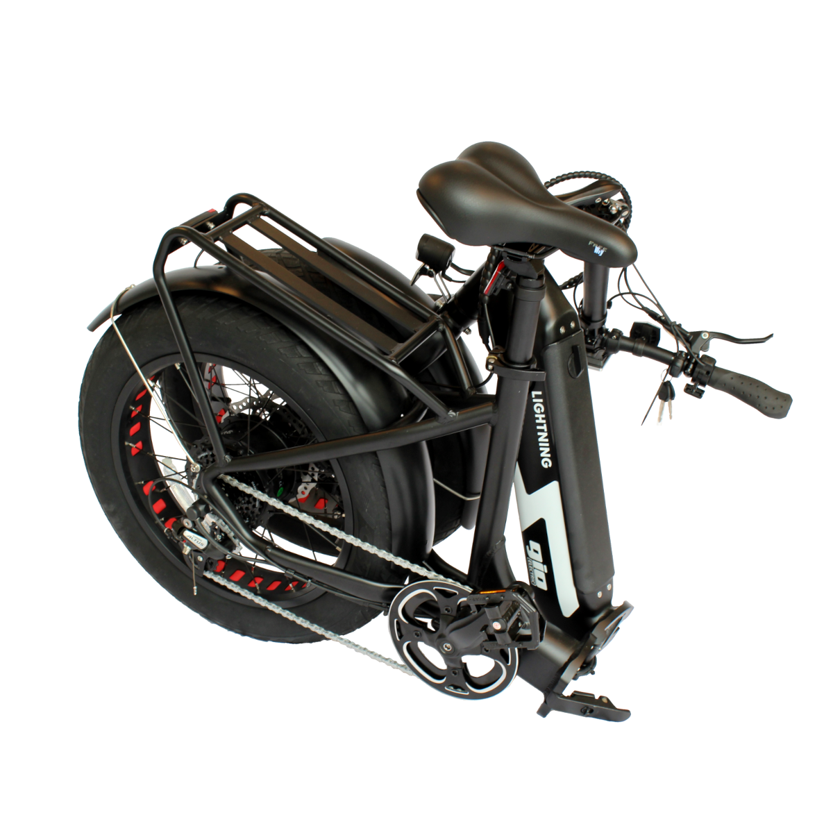 GIO LIGHTNING Folding Electric Bike · Fat Tires · Matte Black